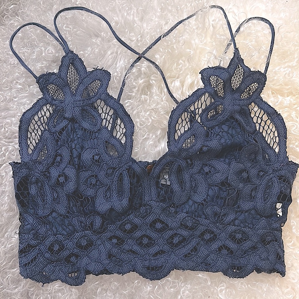 Free People Bralette, Size XS, Color: Navy Blue